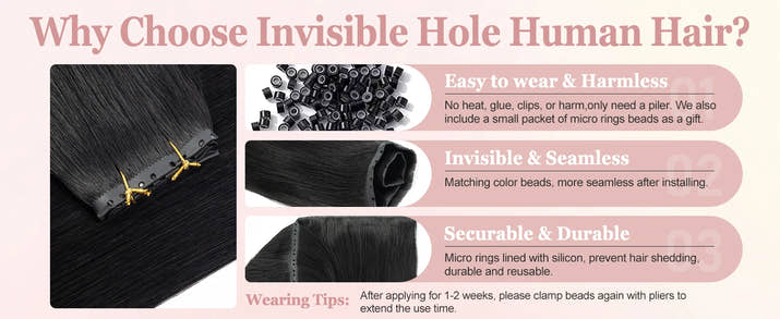 Invisible Hole Flat Pu Tape Human Hair Twin Tabs 25cm Long Tape PU Weft Real Human Hair No Glue Microlink Application 40-50g