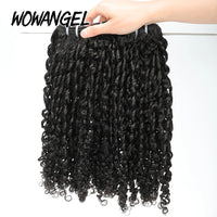 WOWANGEL Burmese Curly Human Hair Bundles Pixie Curly Bundles 100% Unprocessed Virgin Hair Extensions Ocean Spiral Curly Weft