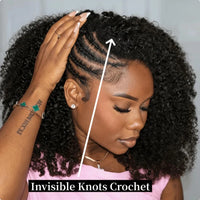 Kinky Curly Miracle Knots Human Crochet Hair 240g/Pack Invisible Pre-Separated Feather Crochet Human Hair Extensions For Women