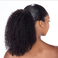 Mongolian 4B 4C Remy Human a Hair 10-24" Clips In Drawstring Ponytail Afro Kinky Curly Drawstring Ponytail Human Hair Extensions