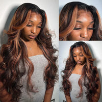 Finros 1b30 Highlight Glueless Human Hair Wigs Ready To Wear Pre Cut Ombre Blonde 13x6 Hd Frontal Body Wave Wigs For Black Women