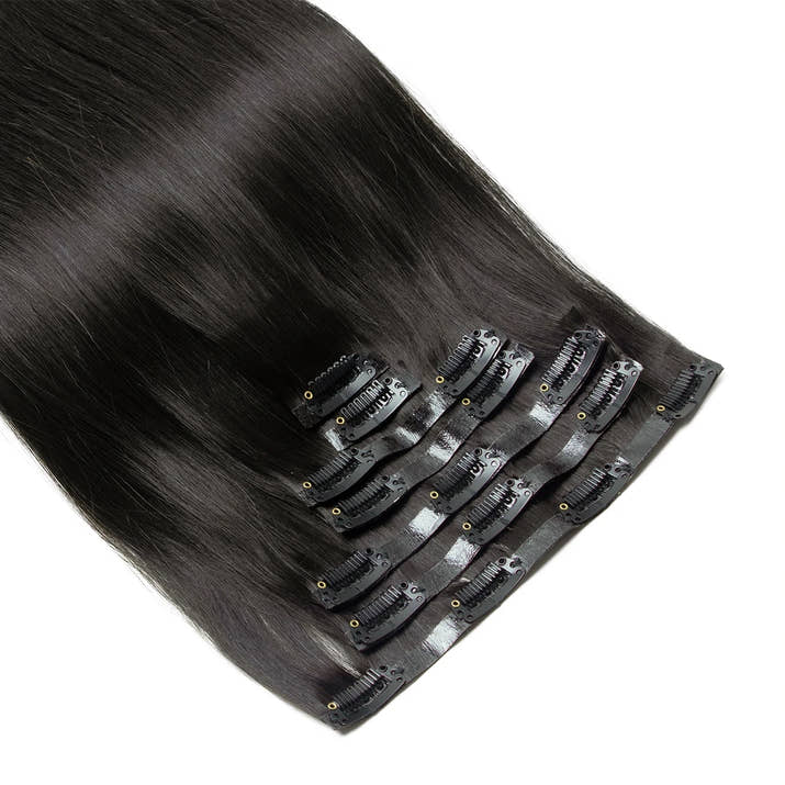 Invisible PU Weft Clip In Extension Human Hair Injected Clip in Hair Weft Machine Remy 12