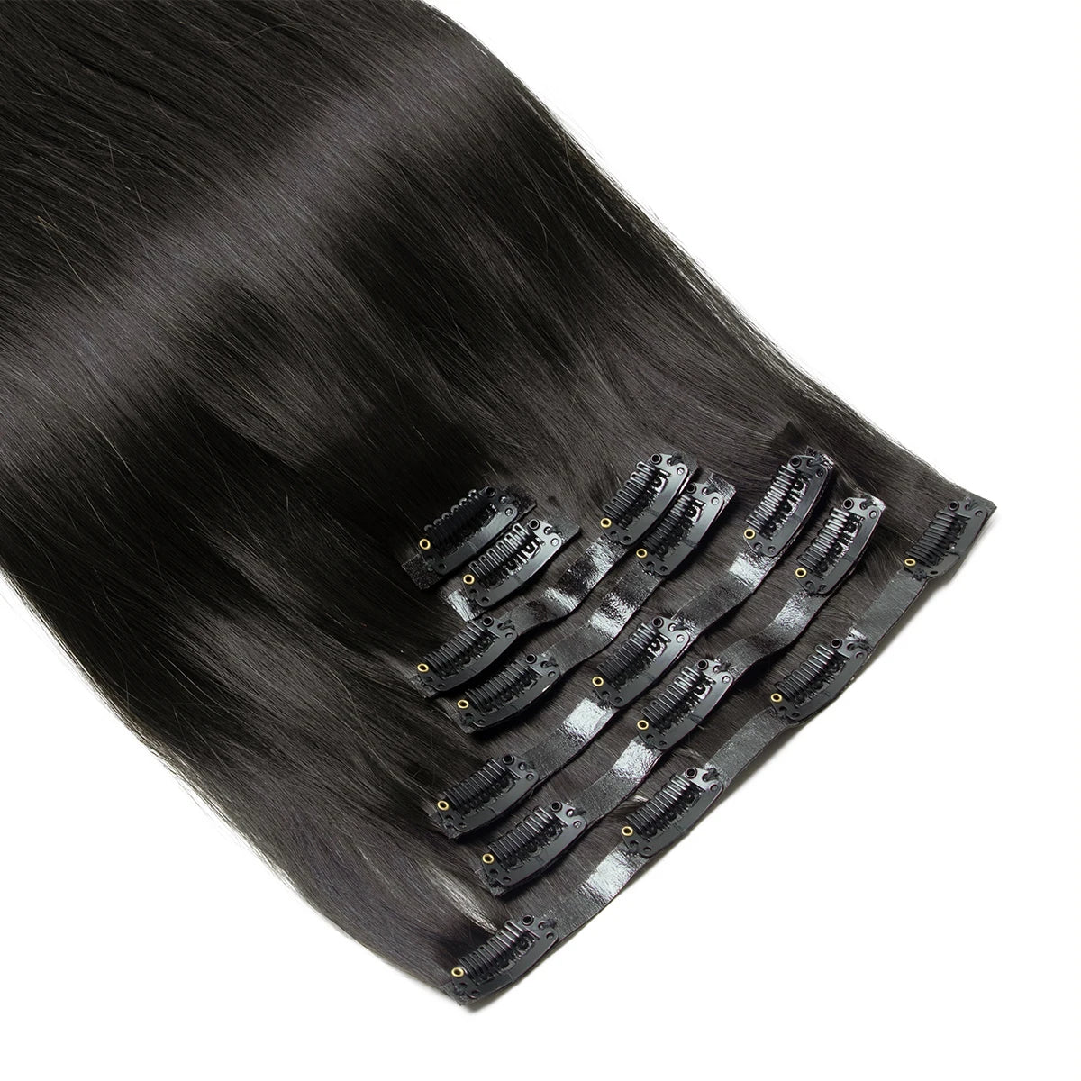 Invisible PU Weft Clip In Extension Human Hair Injected Clip in Hair Weft Machine Remy 12"-24" 7Pcs Silk Straight Clip On Hairs