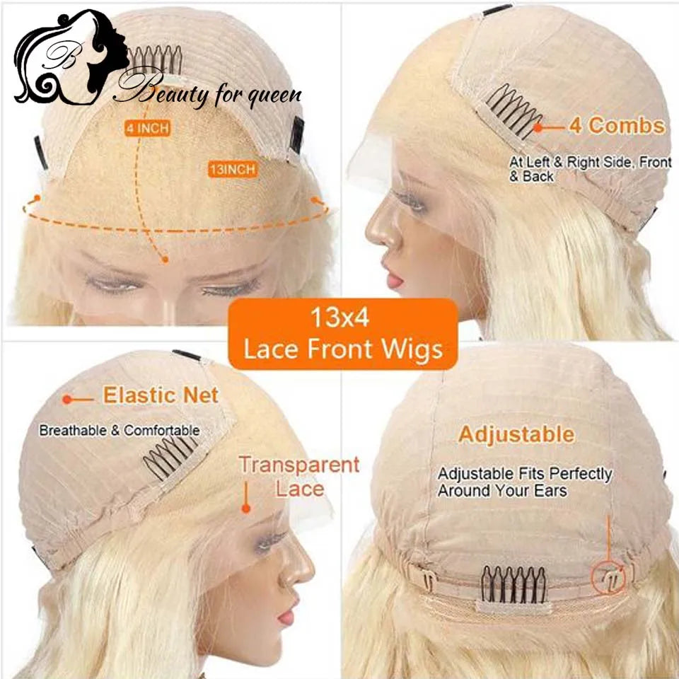28 Inches Glueless For Women Colored Brazilian Human Hair Wig Cosplay Ombre Pink Blue Body Wave Transparent Lace Frontal Wigs