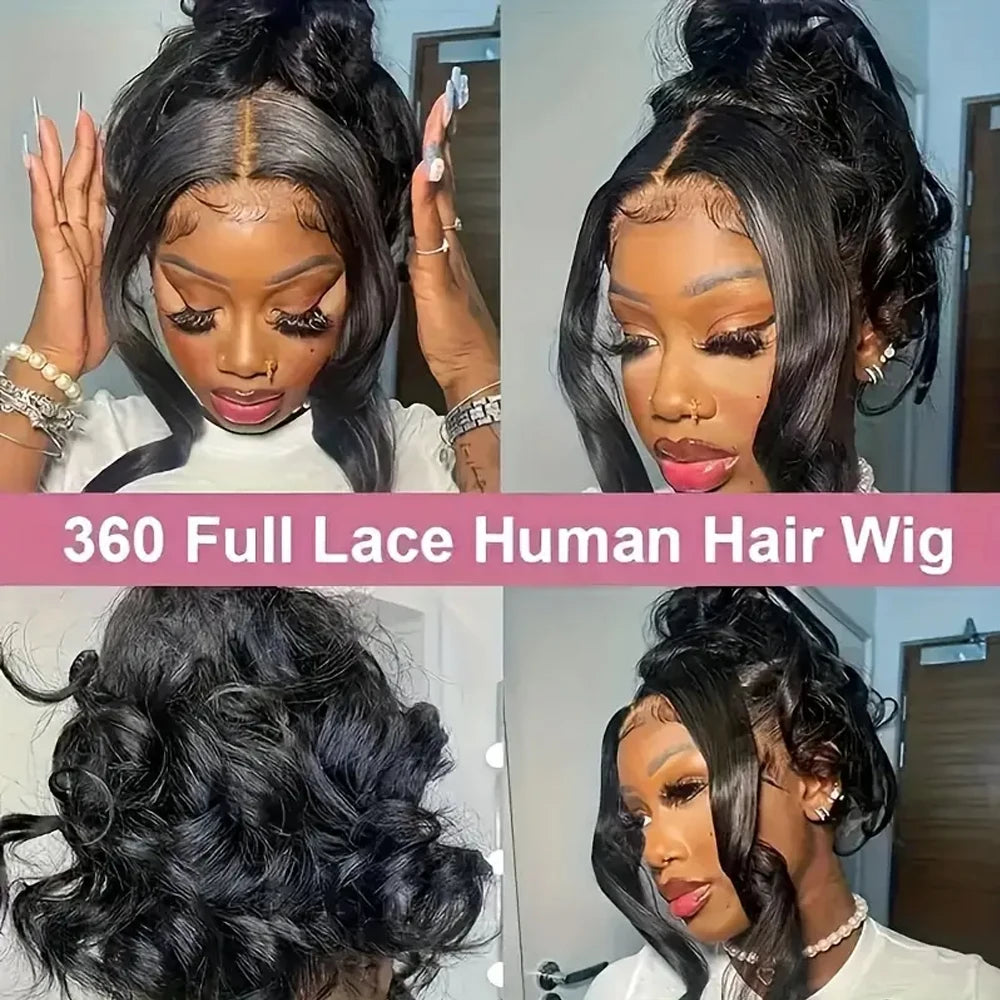 360 Full Lace Front Wig Human Hair Wigs Body Wave 13x6 13x4 HD Lace Front Wig Human Hair Pre Plucked Deep Curly Lace Frontal Wig