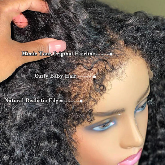 4C Kinky Curly Human Hair Bob Wig | 4×4