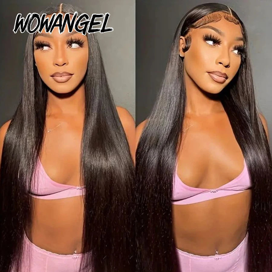 WowAngel HD Full Lace Wig All Skins Melted Human Hair Wig 26in Straight HD Lace Wigs Natural Scalp Remy Brazilian Hair For Woman