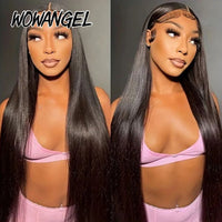WowAngel HD Full Lace Wig All Skins Melted Human Hair Wig 26in Straight HD Lace Wigs Natural Scalp Remy Brazilian Hair For Woman