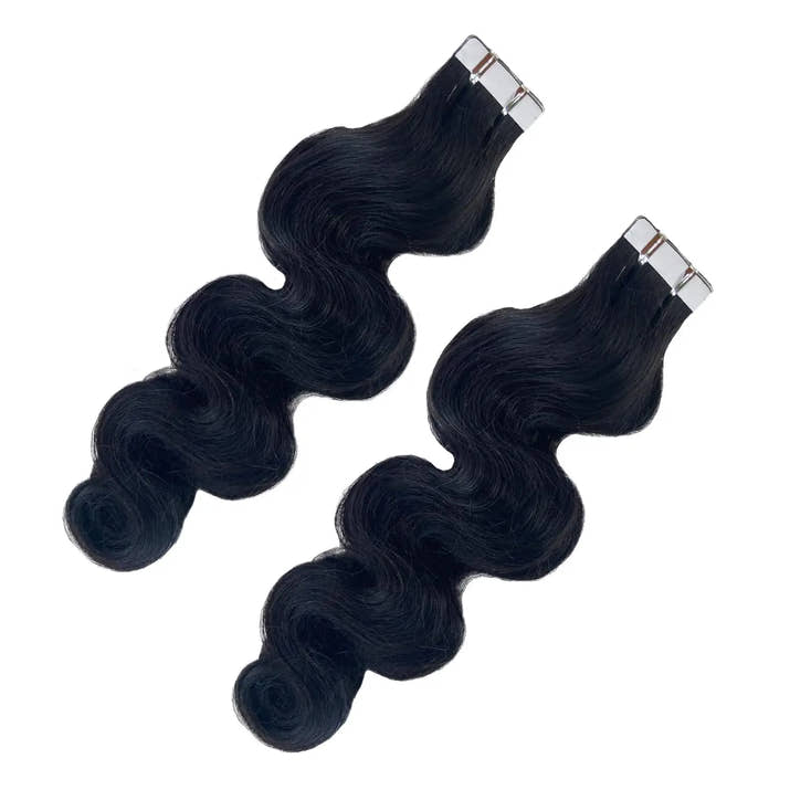 Tape In Hair Extensions Real Human Hair Body Wave 100%Human Fusion Hair 2.5g/strand 20pcs/pack Natural Human Hair Extensions 1b