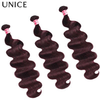 UNice Purple Black Cherry Body Wave Bundles 1 3 4 Pcs/Lot 100% Virgin Human Hair Bundles