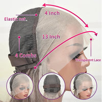 Ash Blonde with Brown Roots Short Bob Wig Transparent 13x4 Full Lace Frontal Human Hair Straight Bob Wig Pre Plucked for Women