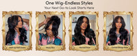 UNice 13x4 HD Real Scalp™ Wig Pull And Go Drawstring Loose Wave Human Hair Wig With Face Framing Curtain Bangs