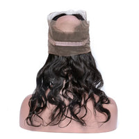 Body Wave Human Hair 360 Lace Frontal Closure 10 - 22 inch Natural Black Preplucked Wavy 360 Lace Closure for Women