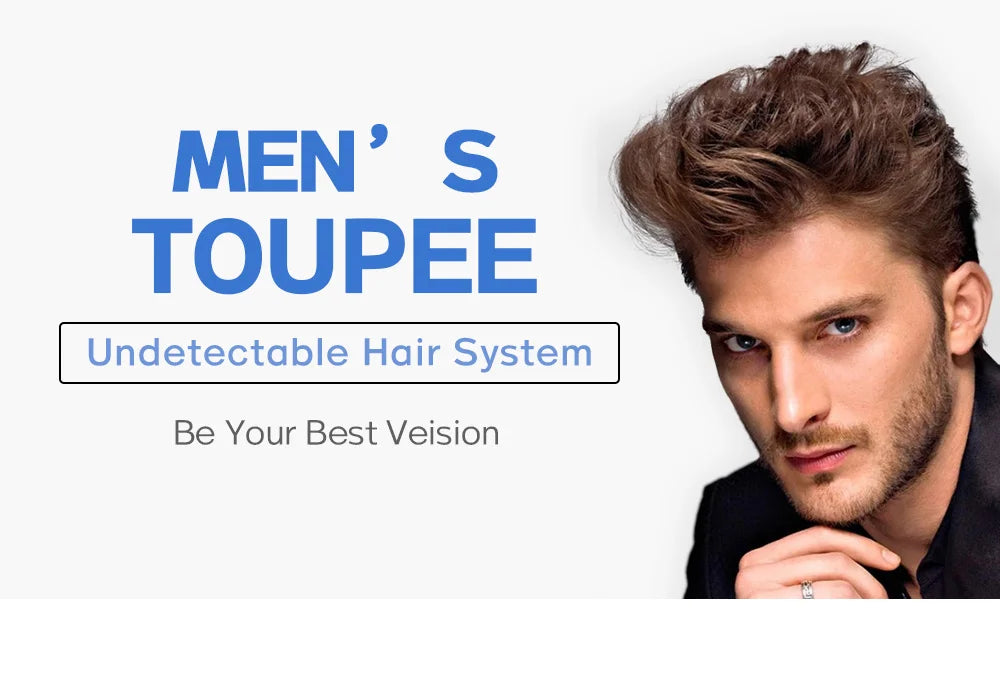 Full Lace Toupee For Men Human Hair Systems Unit Men's Lace Base Wig Breathable Male Capillary Prothesis Man Wigs