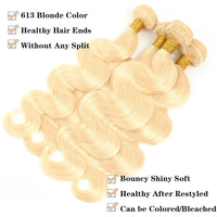 16A Blonde 613 Body Wave Human Hair Bundles 100% Unprocessed Brazilian Remy Hair 30 40 Inch raw hair bundles Weave Extension