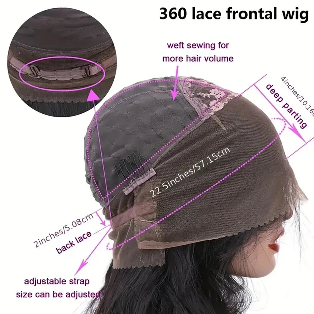 360 Full Lace Front Wig Human Hair Wigs Body Wave 13x6 13x4 HD Lace Front Wig Human Hair Pre Plucked Deep Curly Lace Frontal Wig