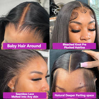200% Straight Real Full Lace Human Hair Wig 30 40 Inch Transparent HD Lace 13x6 Lace Frontal Wigs for Women 13x4 360 Pre plucked