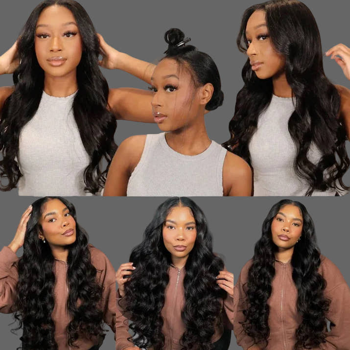 The Flip & Go™ Body Wave V-Part Drawstring Wig – 180% Density