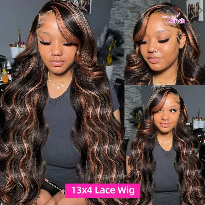 Finros 1b30 Highlight Glueless Human Hair Wigs Ready To Wear Pre Cut Ombre Blonde 13x6 Hd Frontal Body Wave Wigs For Black Women