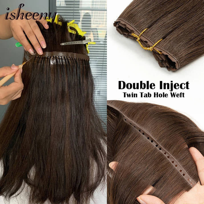 Invisible Hole Weft Human Hair Extensions 16