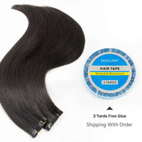 Invisible Long Tape PU Weft Human Hair Bundles Real Natural Hair Seamless & No-Glue Injected Tape In Hair Extensions Thick Ends