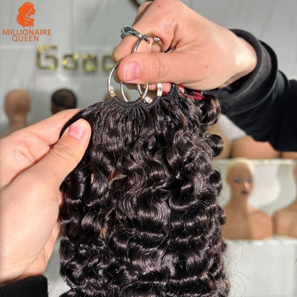 Millionaire Queen Feather Hair Weft 15A Burmese Curly 100% Real Human Hair Weave Knotless Crochet Pre-Separated Hair Extensions