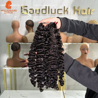 Millionaire Queen Feather Hair Weft 15A Burmese Curly 100% Real Human Hair Weave Knotless Crochet Pre-Separated Hair Extensions