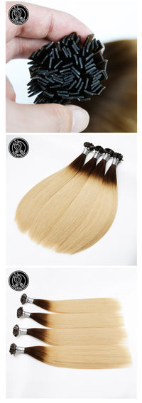 Fairy Remy Hair 0.5g/strand 12/14 inch Real Remy K Flat Tip Human Hair Extensions Silky Straight Pre Bonded Keratin Hair
