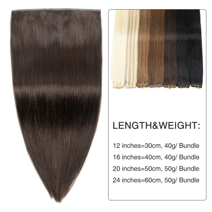 Invisible Hole Flat Pu Tape Human Hair Twin Tabs 25cm Long Tape PU Weft Real Human Hair No Glue Microlink Application 40-50g