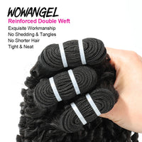 WOWANGEL Burmese Curly Human Hair Bundles Pixie Curly Bundles 100% Unprocessed Virgin Hair Extensions Ocean Spiral Curly Weft