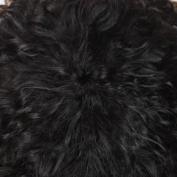 Natural Color Short Afro Kinky Curly Human Hair Wig With Bangs 200 Density NON-Lace 100% Virgin Human Hair Wigs For Black Women