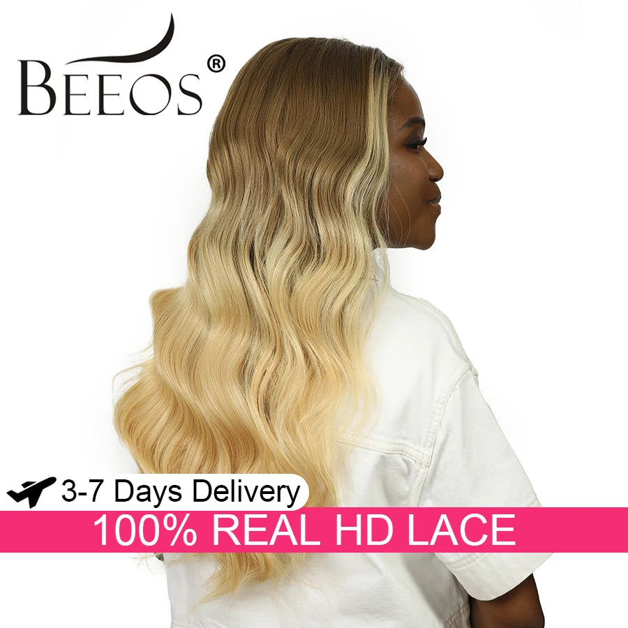 Gluless 5x5 HD Lace Closure Wigs Raw Hair Body Wave Human Hair Wigs Quick Qeave Wig Wear & Go Colored Deep Part  100% Human Hair