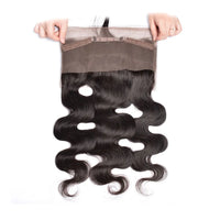 Body Wave Human Hair 360 Lace Frontal Closure 10 - 22 inch Natural Black Preplucked Wavy 360 Lace Closure for Women