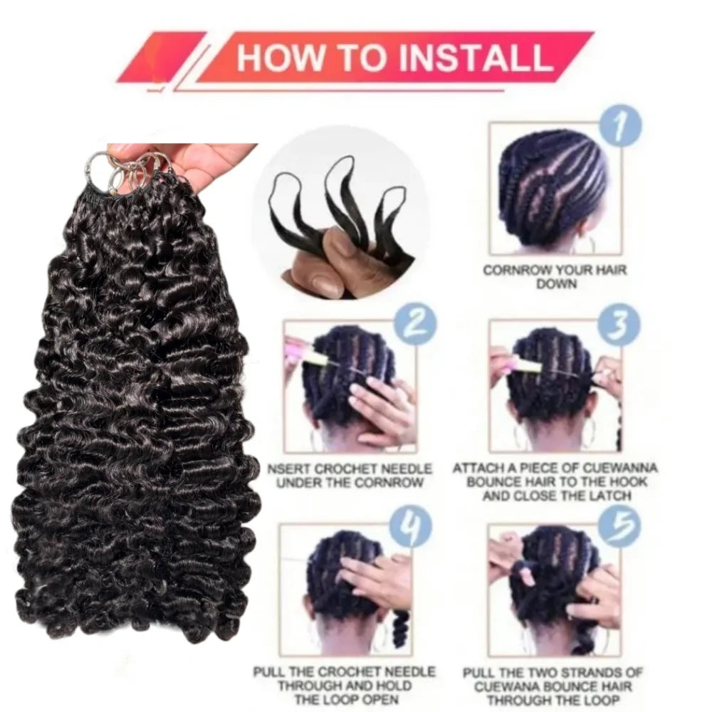 Millionaire Queen Feather Hair Weft 15A Burmese Curly 100% Real Human Hair Weave Knotless Crochet Pre-Separated Hair Extensions