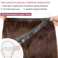 Seamless PU Tape Weft Human Hair Extensions Long PU Skin Weft Tape in Hair Extensions No Glue Human Hair For Fine Hair Long Weft
