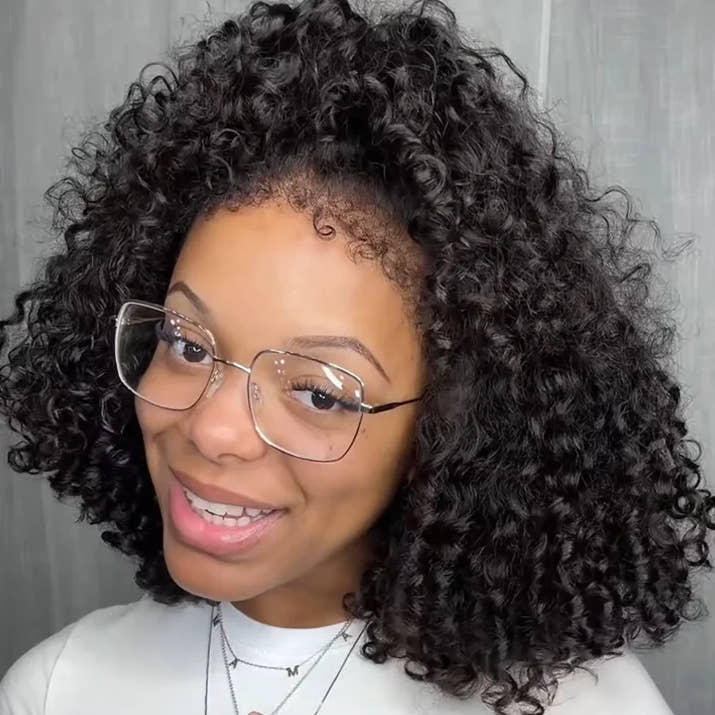 4C edges Kinky Curly Bob Wig