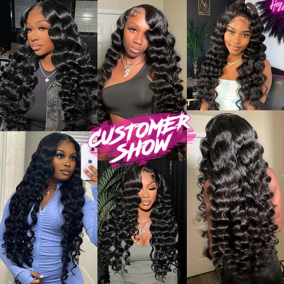 30 38 40 Inch Loose Deep Wave Double Weft Human Hair Curly Bundles Extensions Tissage Unprocessed Brazilian Hair 1 2 3 4 Weave