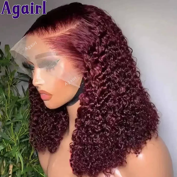 Orange Brown 13x6 Deep Curly Short Bob Human Hair Wigs 13x4 Water Wave Lace Frontal Bob Wigs Reddish Brown 5X5 Lace Closure Wigs
