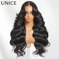 UNice 13x4 HD Real Scalp™ Wig Pull And Go Drawstring Loose Wave Human Hair Wig With Face Framing Curtain Bangs