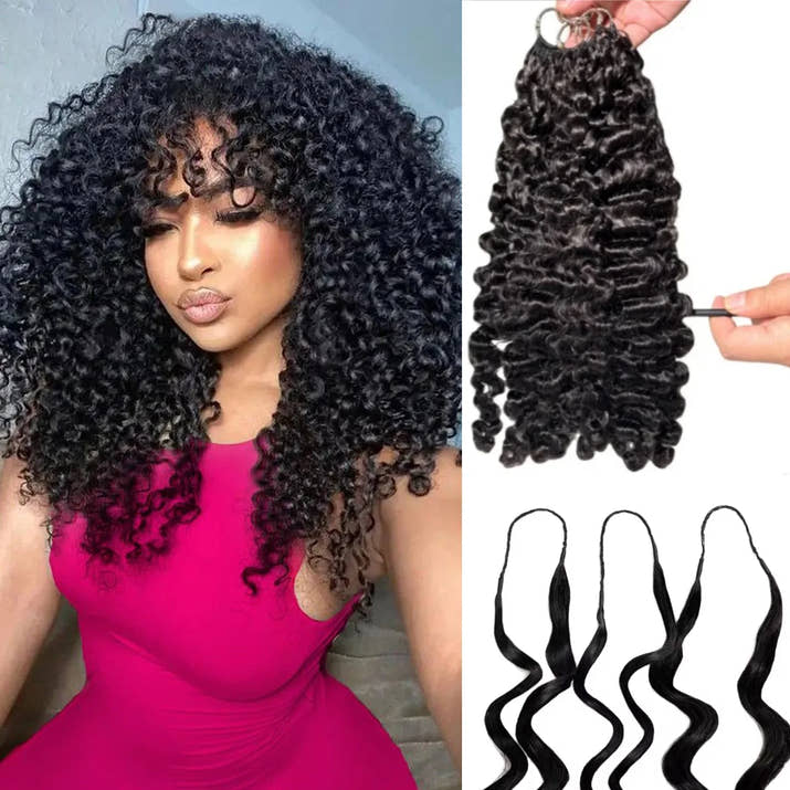 Millionaire Queen Feather Hair Weft 15A Burmese Curly 100% Real Human Hair Weave Knotless Crochet Pre-Separated Hair Extensions