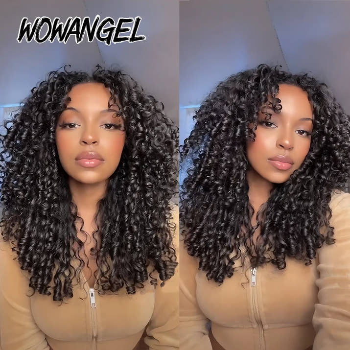 WOWANGEL Burmese Curly Human Hair Bundles Pixie Curly Bundles 100% Unprocessed Virgin Hair Extensions Ocean Spiral Curly Weft