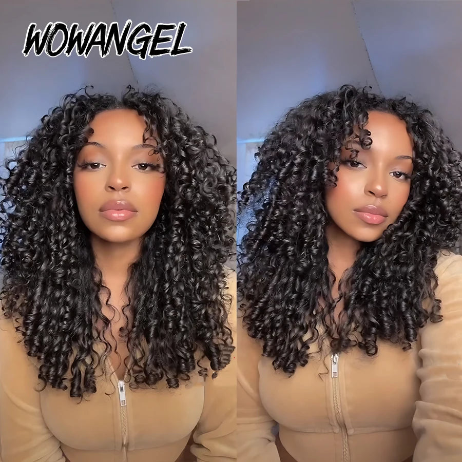 WOWANGEL Burmese Curly Human Hair Bundles Pixie Curly Bundles 100% Unprocessed Virgin Hair Extensions Ocean Spiral Curly Weft