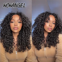 WOWANGEL Burmese Curly Human Hair Bundles Pixie Curly Bundles 100% Unprocessed Virgin Hair Extensions Ocean Spiral Curly Weft