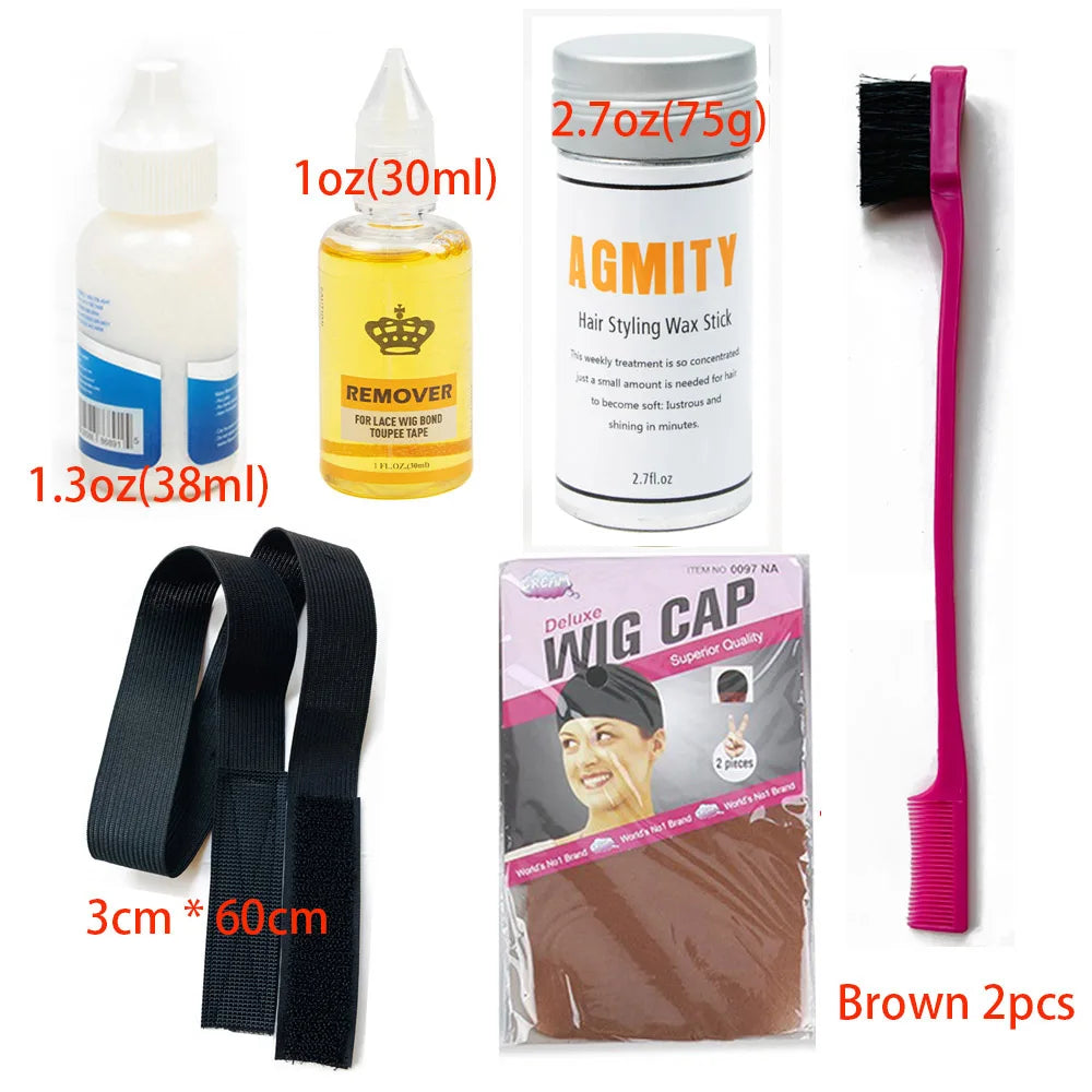 Hair Care Kit Wig Glue Wax Stick Adhesives Remover Lace Tint Mousse Melting Spray Edge Control Wig Installation Set Ultra Hold