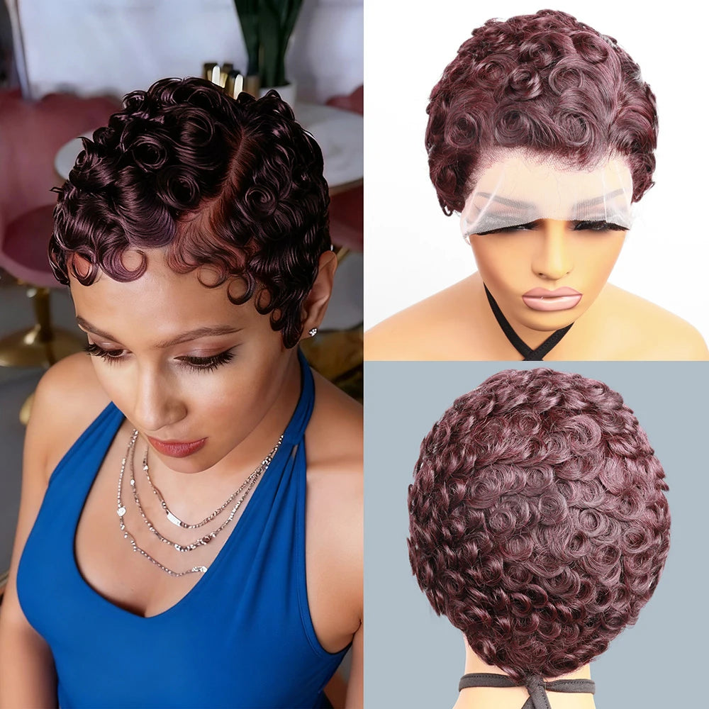 Body Wave 13x4 HD Lace Front Human Hair Wig Pixie Cut Glueless Wigs For Women 100% Human Hair Wigs Pre Plucked Lace Wig