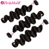 PerisModa 100% Human Hair Body Wave Bundles Human Hair Brazilian Natural Black 3/4 Bundle Deals Virgin Hair Raw Hair Extensions