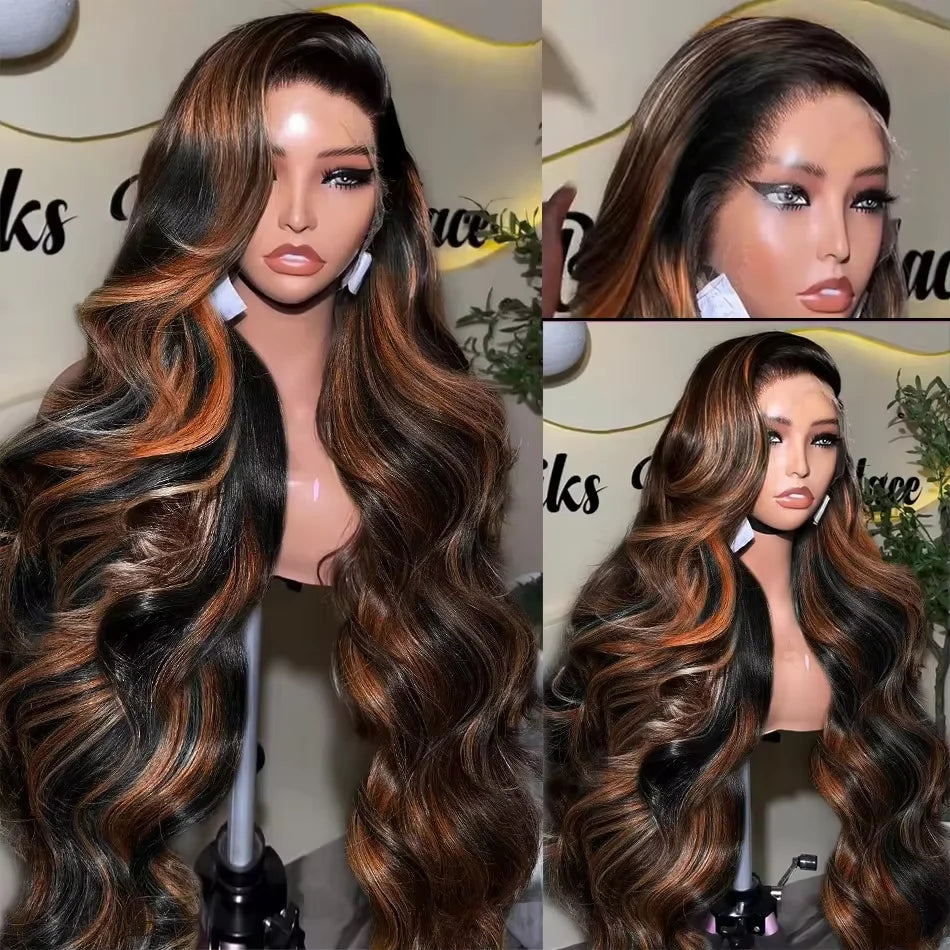 Finros 1b30 Highlight Glueless Human Hair Wigs Ready To Wear Pre Cut Ombre Blonde 13x6 Hd Frontal Body Wave Wigs For Black Women