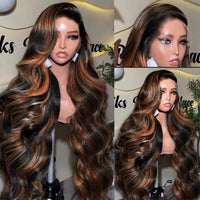 Finros 1b30 Highlight Glueless Human Hair Wigs Ready To Wear Pre Cut Ombre Blonde 13x6 Hd Frontal Body Wave Wigs For Black Women