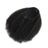 Mongolian 4B 4C Remy Human a Hair 10-24" Clips In Drawstring Ponytail Afro Kinky Curly Drawstring Ponytail Human Hair Extensions