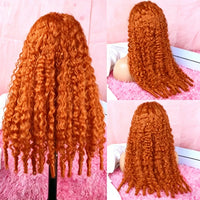 Ginger Orange Burmese Curly Human Hair Wig Pre Plucked 13x6 Hd Lace Front Human Hair Wig #350 Colored Wig Human Hair 200 Density